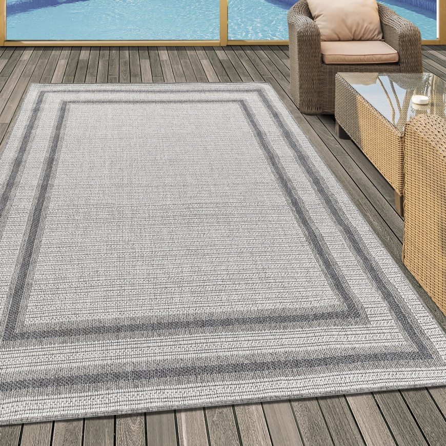 Osun Outdoor/Indoor Border Cream Rug